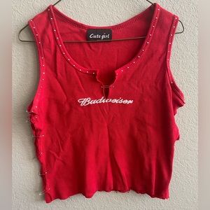 Budweiser Crop Top Muscle Shirt